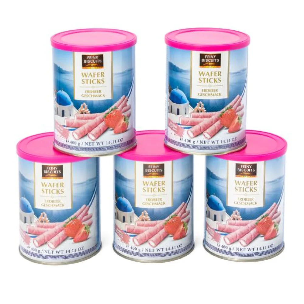 Feiny Waffelröllchen Erdbeer 5er Set