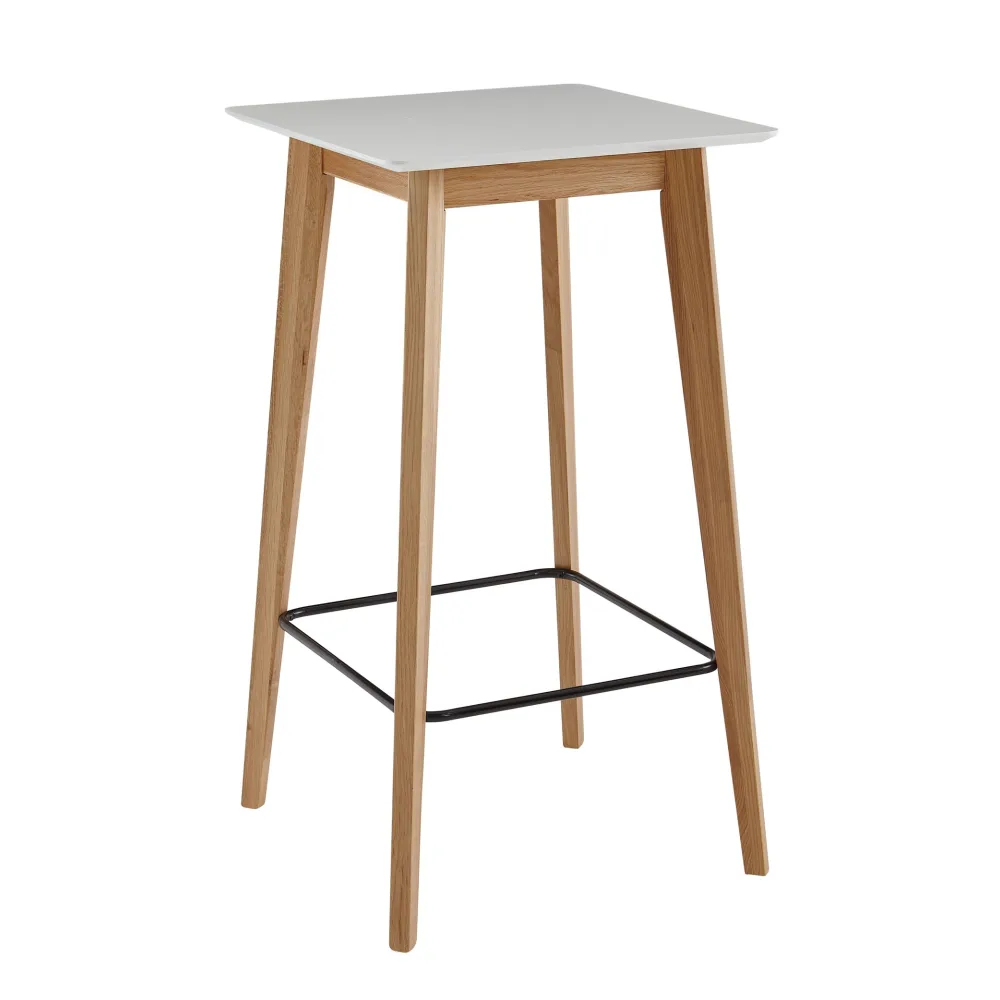 FineBuy Stehtisch 60x110x60 cm Weiß, Bartisch für 4 Personen, Moderner Tisch für Bar, Design Partytisch Holz, Hochtisch Eiche Skandinavisch