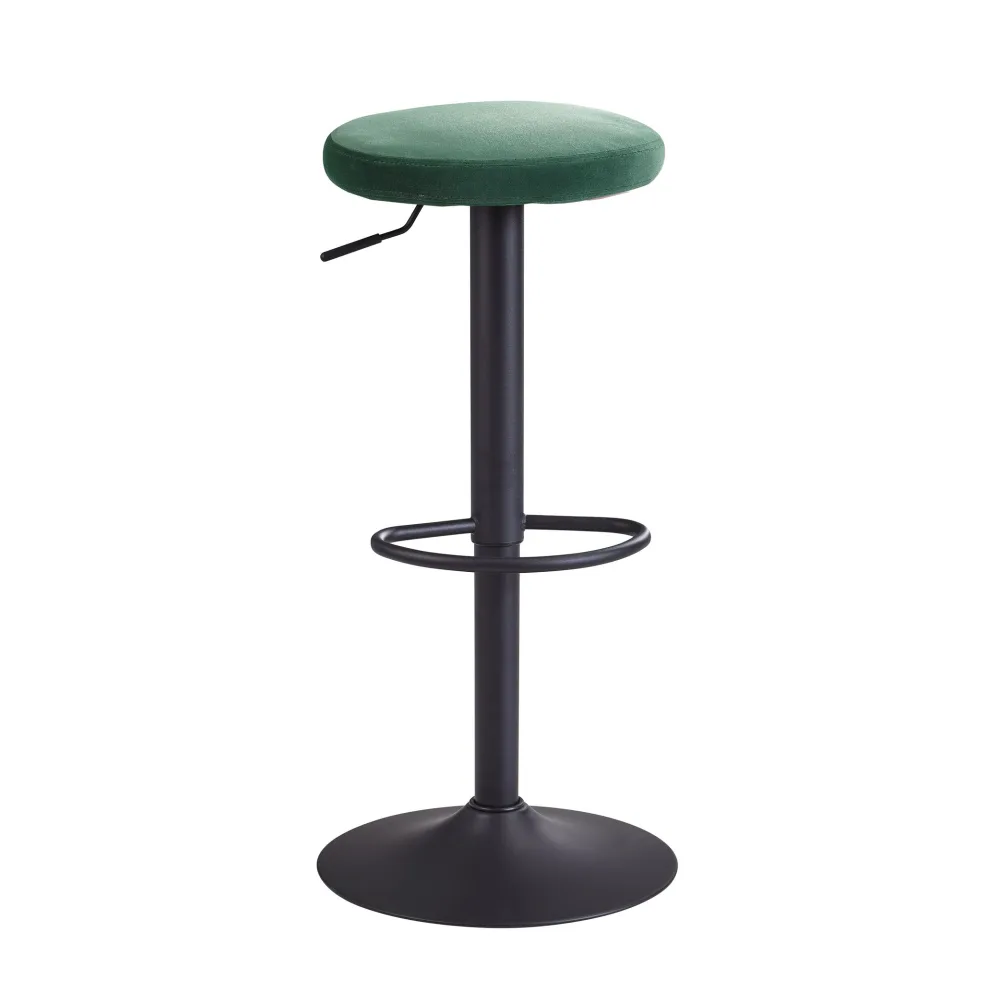 FineBuy Barhocker Samt Hocker ohne Lehne 58 - 79 cm, Küchenhocker Stoff / Metall 100kg, Design Barstuhl Tresenhocker Drehbar Bistrohocker