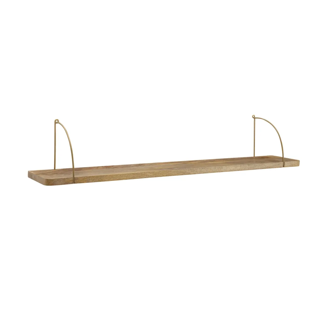 FineBuy Wandregal Mango Massivholz / Metall Hängeregal Industrial, Design Schweberegal, Regal Hängend Wohnzimmer, Bücherregal Wand