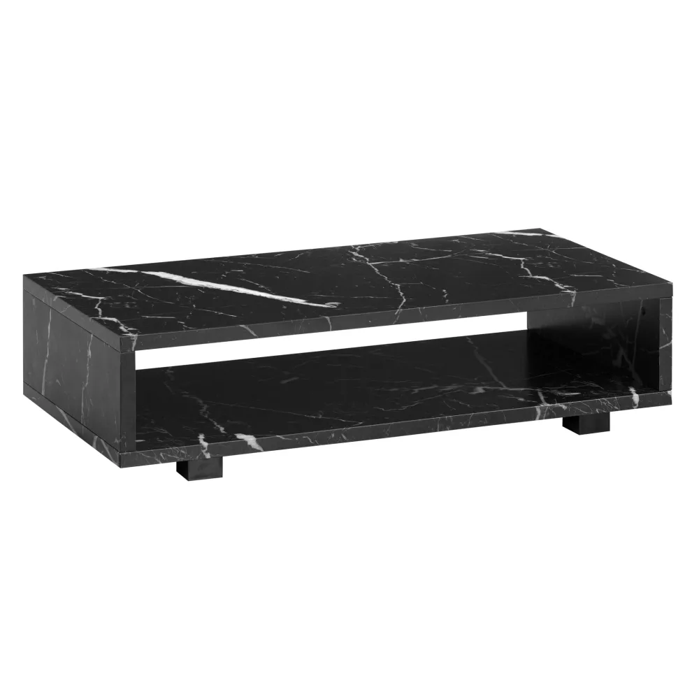 FineBuy Couchtisch 100x50x25 cm Sofatisch Modern, Design Wohnzimmertisch Rechteckig mit Stauraum, Loungetisch Schlicht, Kaffeetisch Groß