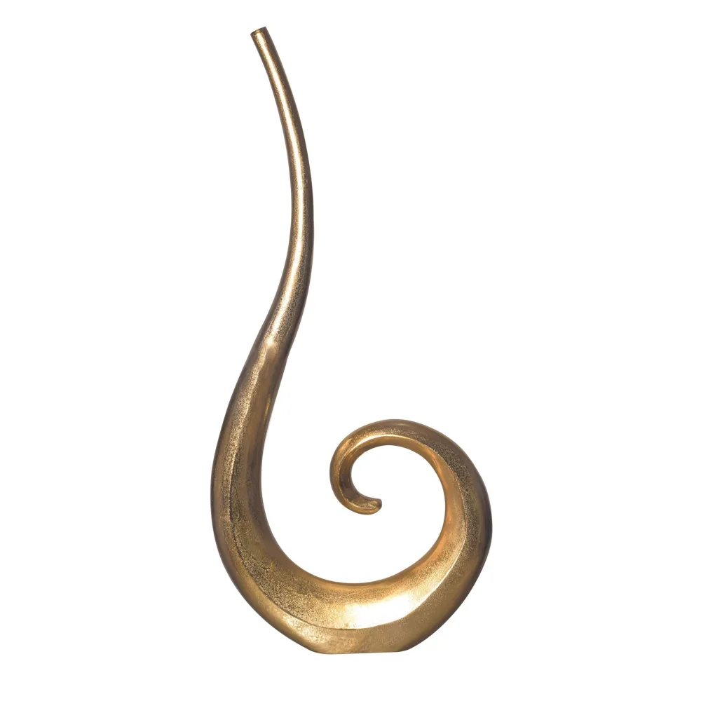 FineBuy Deko Vase 100 cm Aluminium Spirale Blumenvase Modern Groß, Dekovase Extravagant für Blumen, XXL Alu Bodenvase Metall Wohndeko Handgefertigt