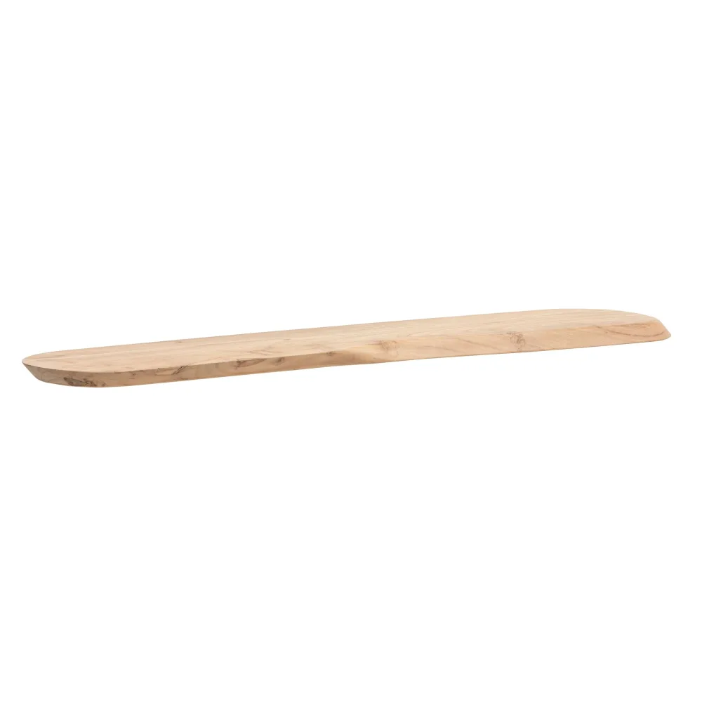 FineBuy Wandregal Akazie Massivholz - Schwebendes Design Regal für die Wand Holz massiv - Hängeregal in organischer Form - Wandboard aus Echtholz