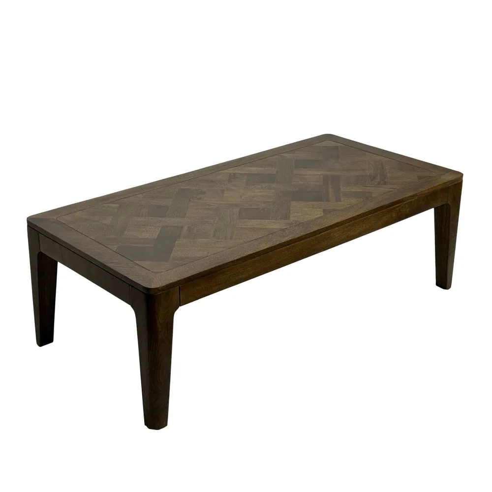 FineBuy Couchtisch 120 x 60 cm Massivholz Mango - Wohnzimmertisch Rechteckig - Sofatisch Modern Holz - Design Wohnzimmer Tisch Handmade