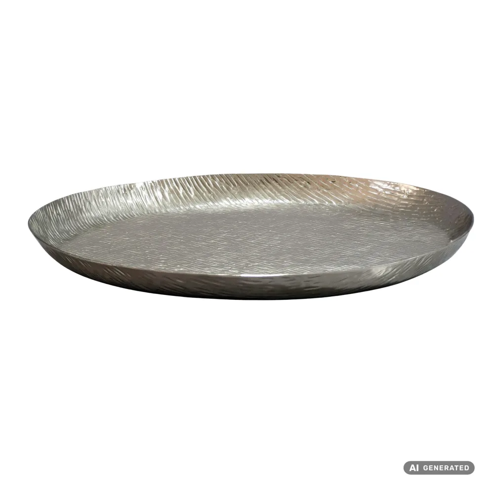 FineBuy Obstteller Rund Schale Metall 50cm Tischdeko - Moderner Obstkorb - Obstschale aus Aluminium - Elegante Dekoschale - Alu Früchteschale Handmade