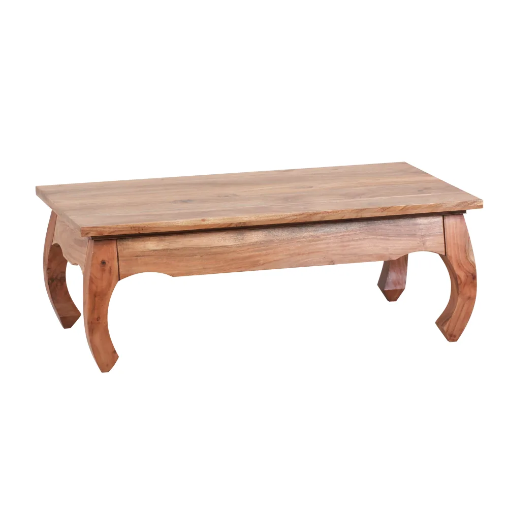 FineBuy Couchtisch Massiv-Holz 110 cm breit Wohnzimmer-Tisch Design dunkel-braun Landhaus-Stil Beistelltisch