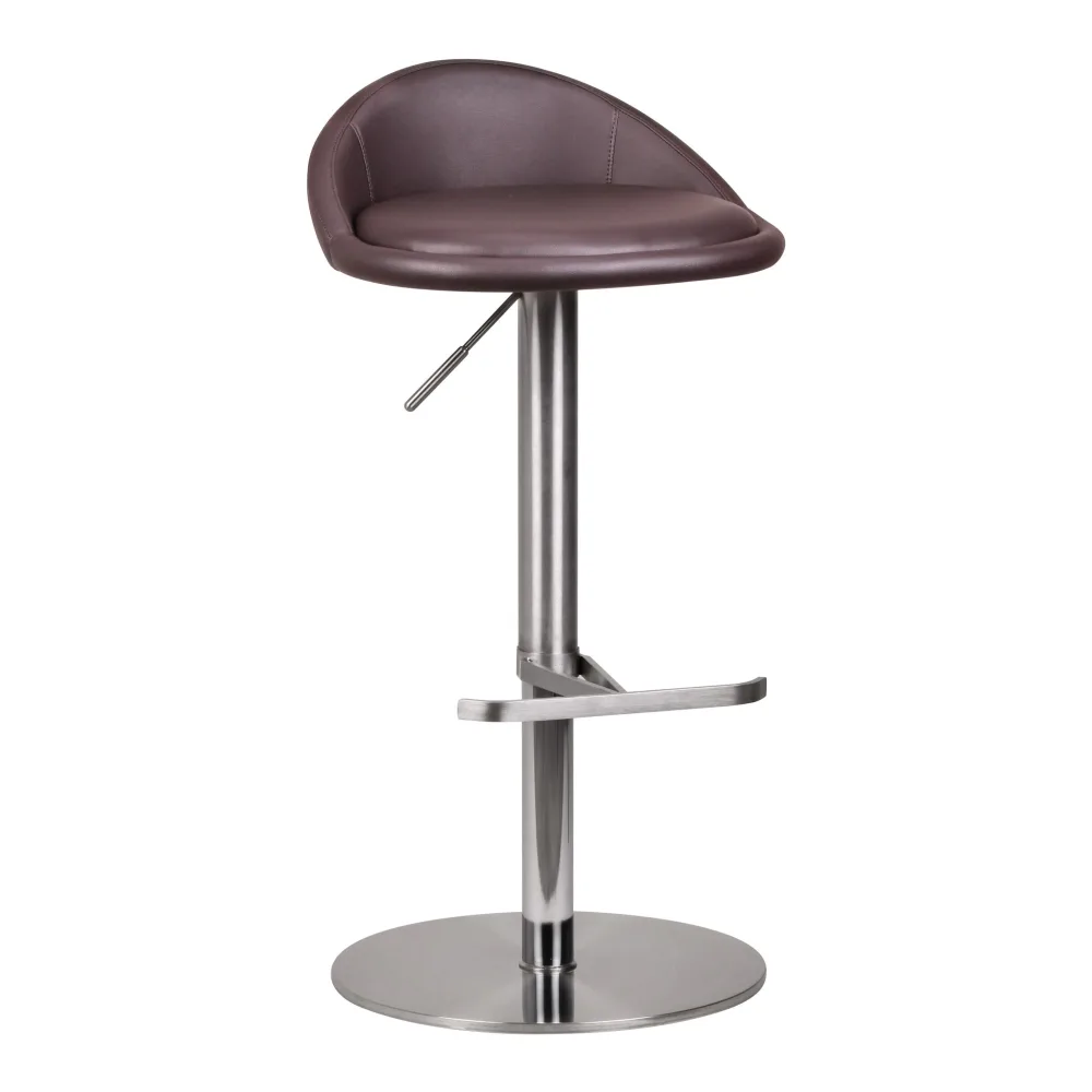 FineBuy Barhocker Edelstahl höhenverstellbare Sitzhöhe 54-79 cm, Design Barstuhl mit Rückenlehne, Bistrohocker Barsitz Gepolstert, Thekenhocker 360° Drehbar, Tresenstuhl Modern