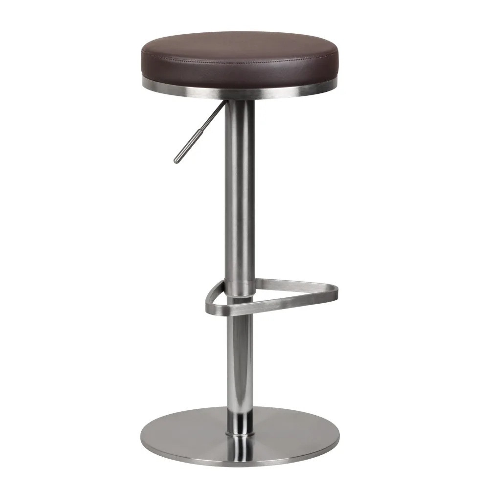 FineBuy Barhocker Edelstahl höhenverstellbare Sitzhöhe 57 - 82 cm, Barstuhl Modern 360° Drehbar, Tresenhocker mit Standfuß, Design Bistrohocker Hoch, Tresenstuhl-Sitz Gepolstert