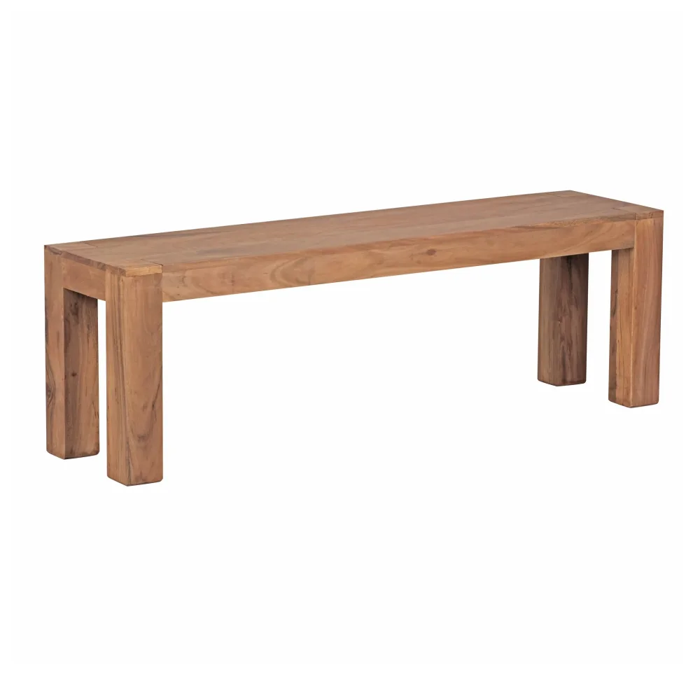FineBuy Esszimmer Sitzbank Massiv-Holz Akazie Holz-Bank Natur-Produkt Küchenbank im Landhaus-Stil Größe wählbar