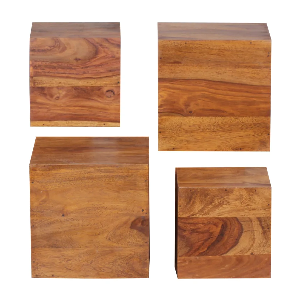 FineBuy 4er Set Wandregale Massivholz Holzregal Landhaus Hängeregal 25 cm und 20 cm Echtholz Wandboard