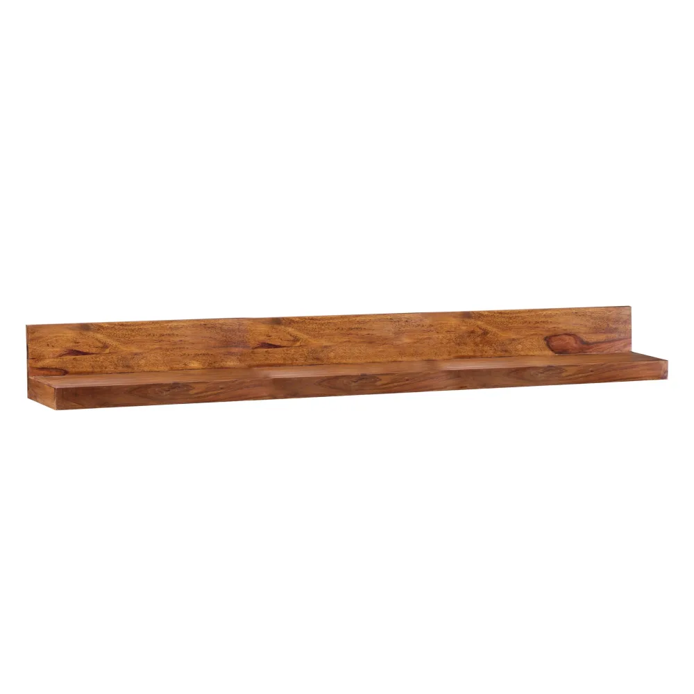 FineBuy Wandregal Massivholz Sheesham Holzregal Landhausstil Hängeregal Wandboard Naturprodukt Regal Größe wählbar