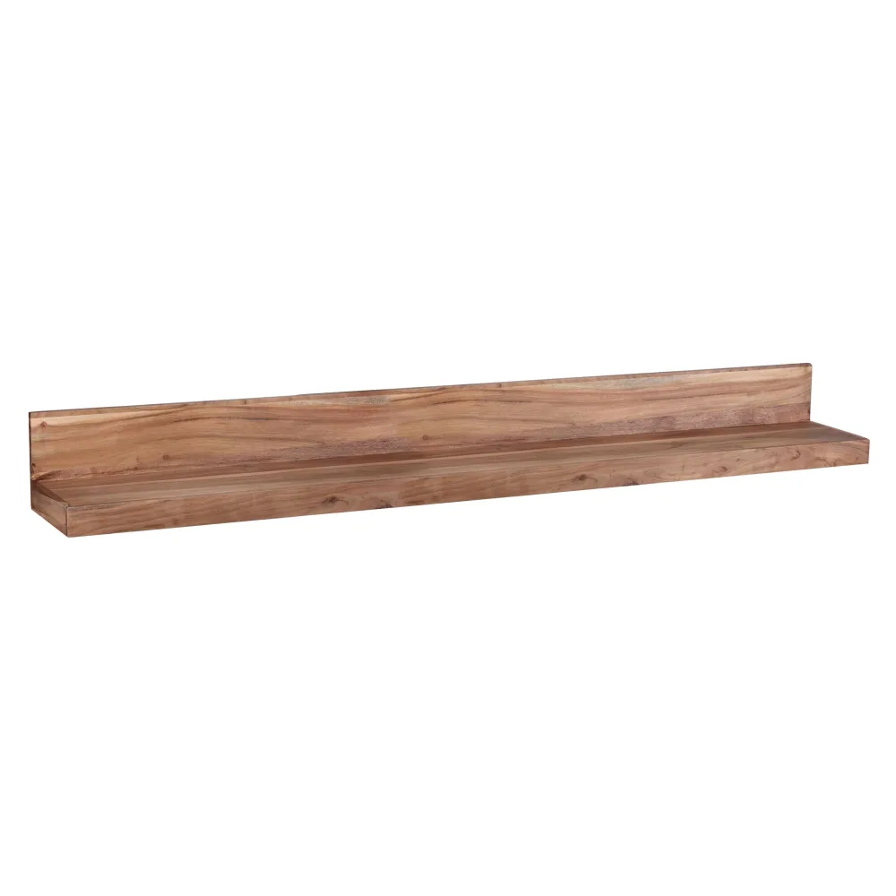 FineBuy Wandregal Massivholz Akazie Holzregal Landhausstil Hängeregal Wandboard Naturprodukt Regal Größe wählbar