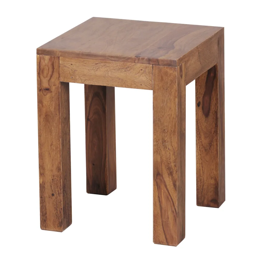 FineBuy Beistelltisch Massiv-Holz 35 x 35 cm Wohnzimmer-Tisch Design braun Landhaus-Stil Couchtisch Farbe wählbar