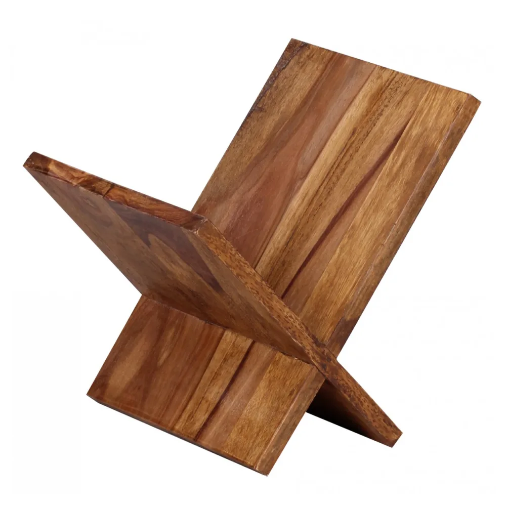 FineBuy Zeitungsständer Massivholz X-Form 31 cm Zeitschriftenständer Design Prospekthalter Landhaus Buchständer