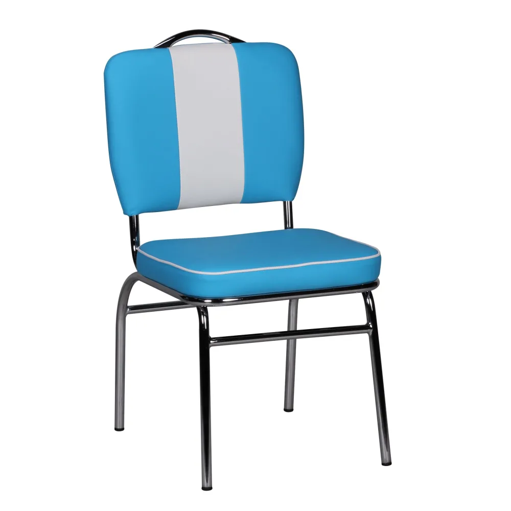 FineBuy Esszimmerstuhl American Diner 50er Jahre Retro Stuhl, Sitzfläche mit Rückenlehne, Sitzhöhe 47 cm