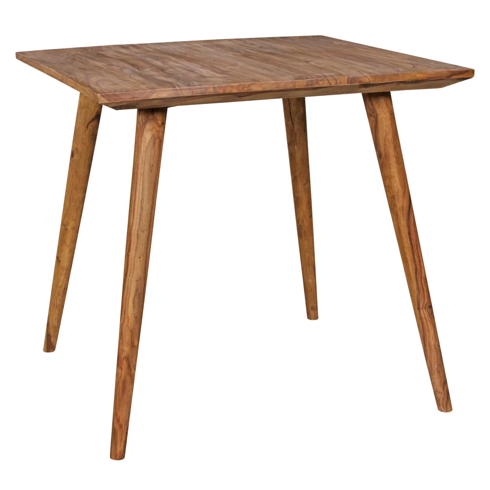 FineBuy Esszimmertisch Sheesham rustikal Massiv-Holz, Design Landhaus Esstisch, Tisch für Esszimmer klein, 4 - 6 Personen