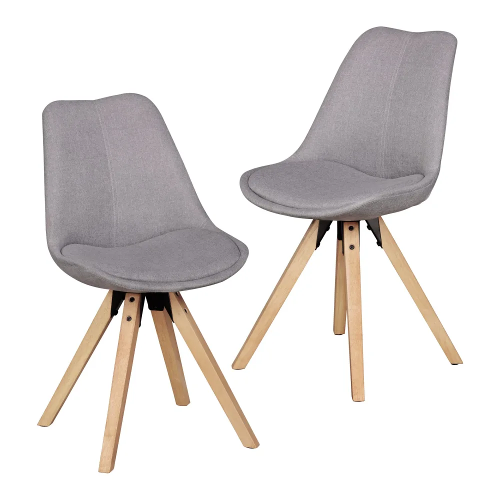 FineBuy Design Esszimmerstühle 2er Set SV43580 Skandinavische Stühle mit Holzbeinen, Retro Stuhlset Bunt, Küchenstühle mit Stoff, Lehnenstuhl Modern, Küchenstuhl Esszimmer