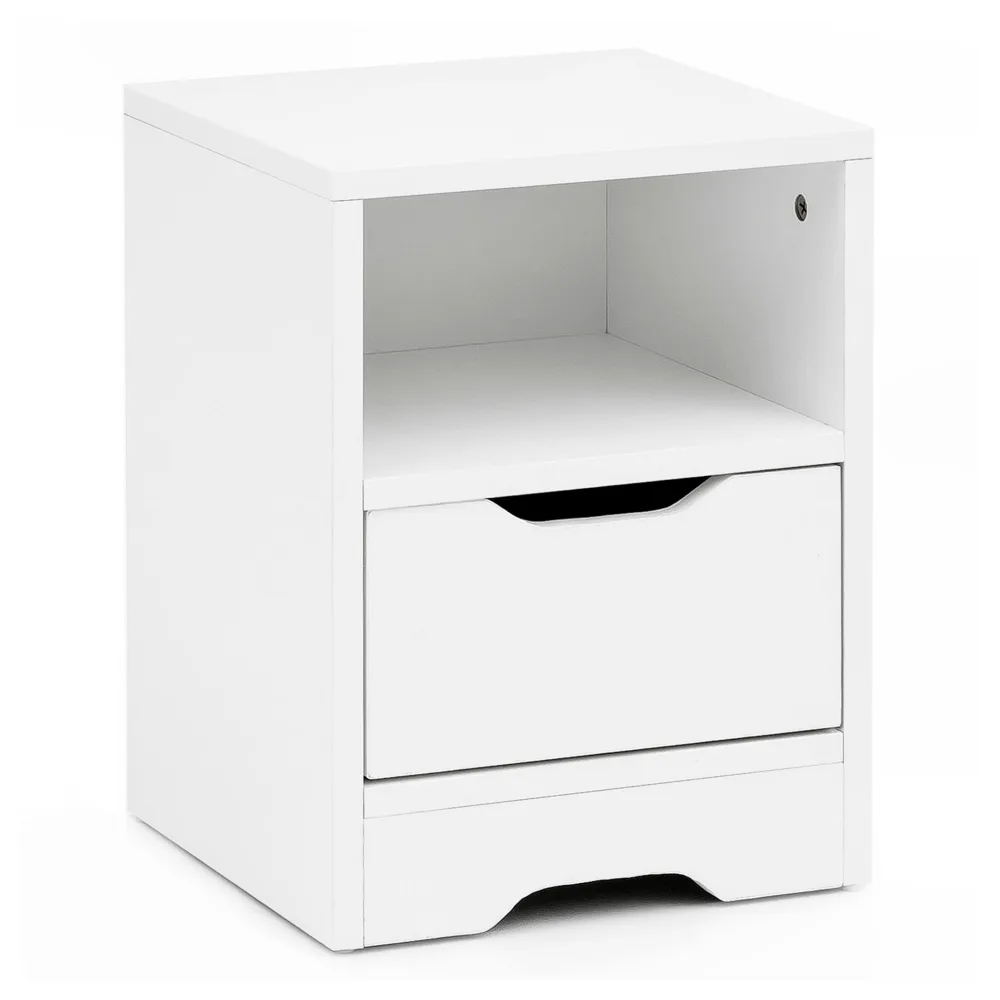 FineBuy Nachtkonsole SV51475 31x43x31 cm 1 Schublade und Ablagefach, Nachtkommode mit Stauraum, Nachttisch Schlicht Modern, Nachtschränkchen Klein, Bettkommode Schlafzimmer