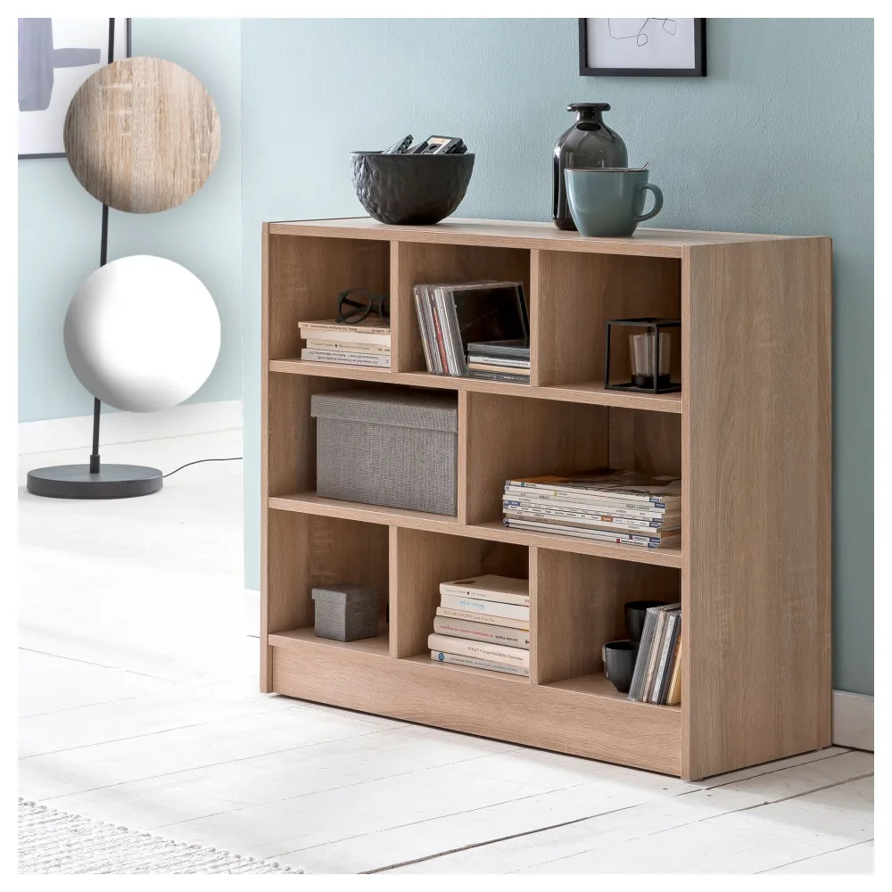 FineBuy Bücherregal 80x68,5x29,5 cm Regal Standregal modern, Flurregal Schuhregal schmal, Holzregal mit Fächern, Ablageregal Abstellraum