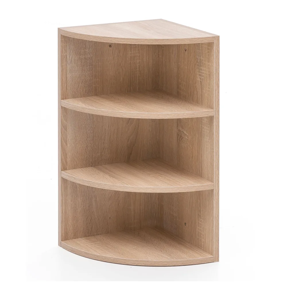 FineBuy Eckregal 30 x 60 x 30 cm in Holz, Wandregal - Winkelregal mit 3 Regal Ebenen, Küchenregal Hängend, Standregal Regal Bücherregal