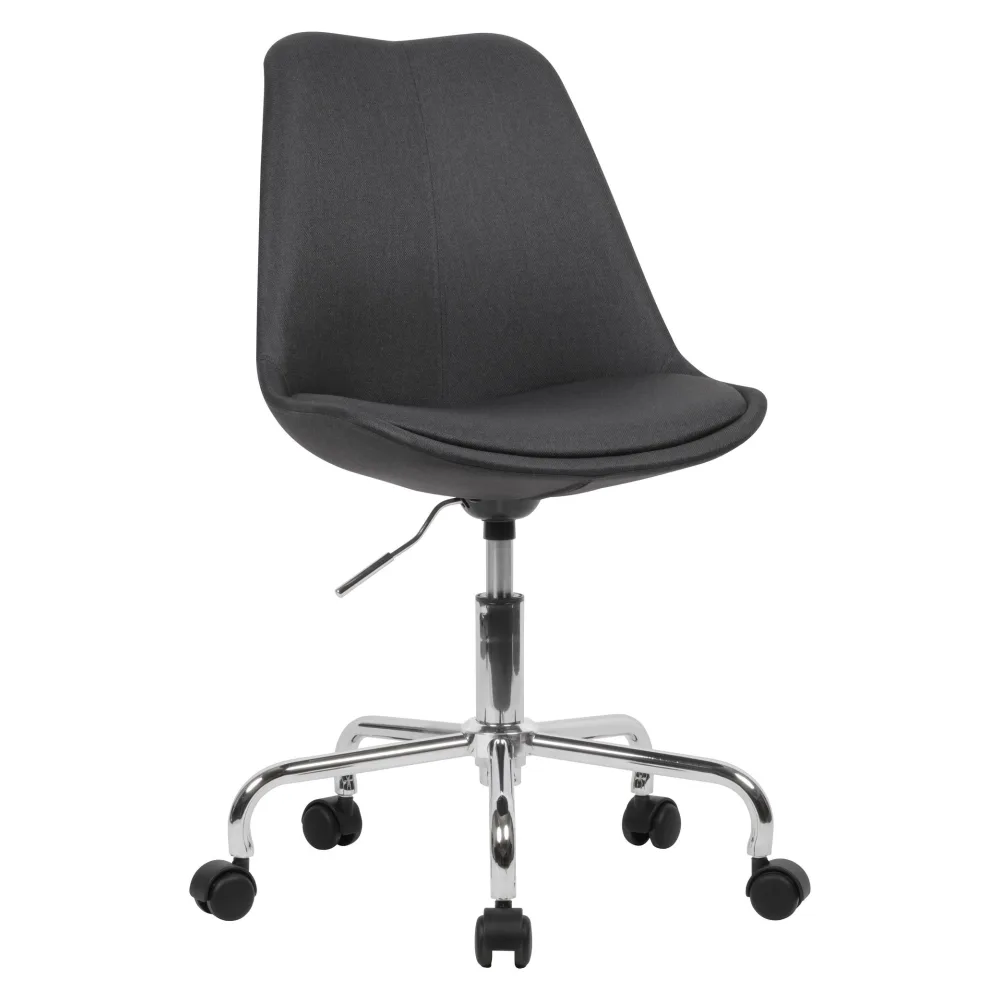 FineBuy Schreibtischstuhl Stoff, Design Drehstuhl mit Lehne, Arbeitsstuhl mit 110 kg Maximalbelastung, Schalenstuhl mit Rollen, Stuhl drehbar