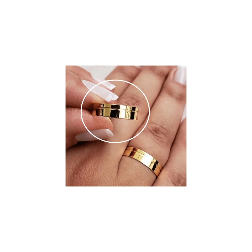 Aliança de moeda antiga avulsa modelo R1 4mm