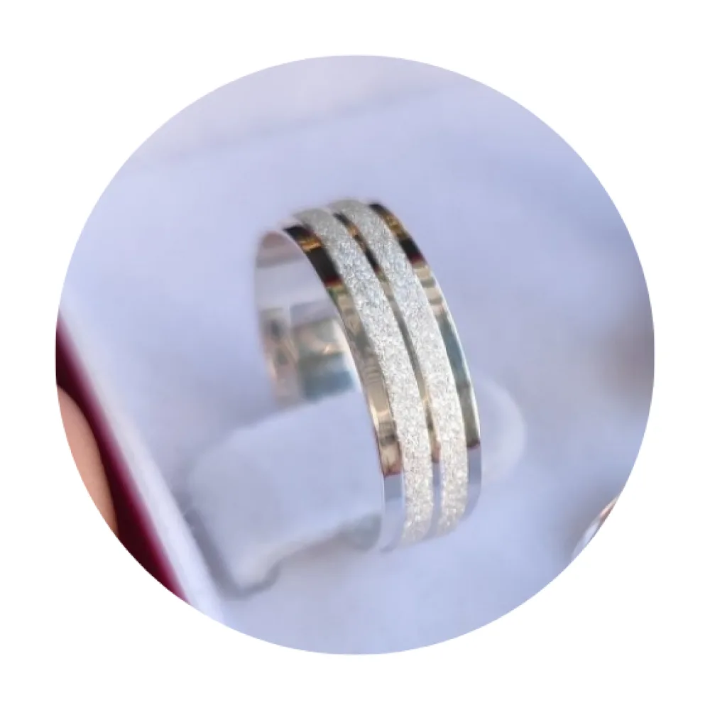 Aliança de Prata 6mm mod. diamantado.