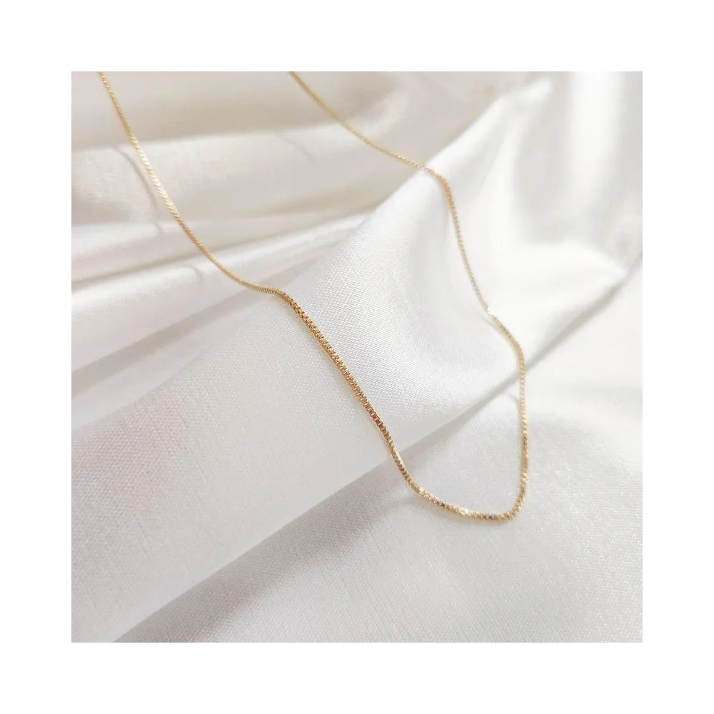 Colar Banhado a Ouro 18k Modelo Veneziana 0.8mm 45cm ou 60cm