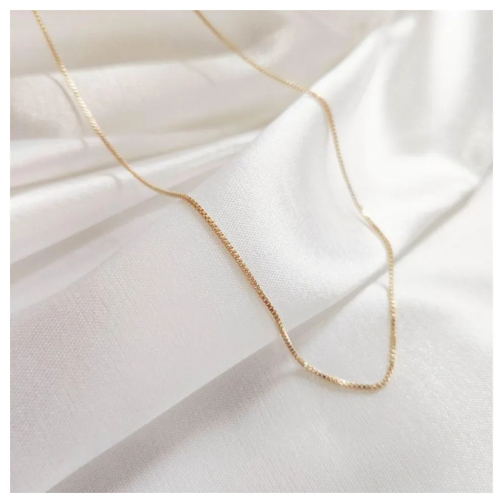 Colar Banhado a Ouro 18k Modelo Veneziana 0.8mm 45cm ou 60cm