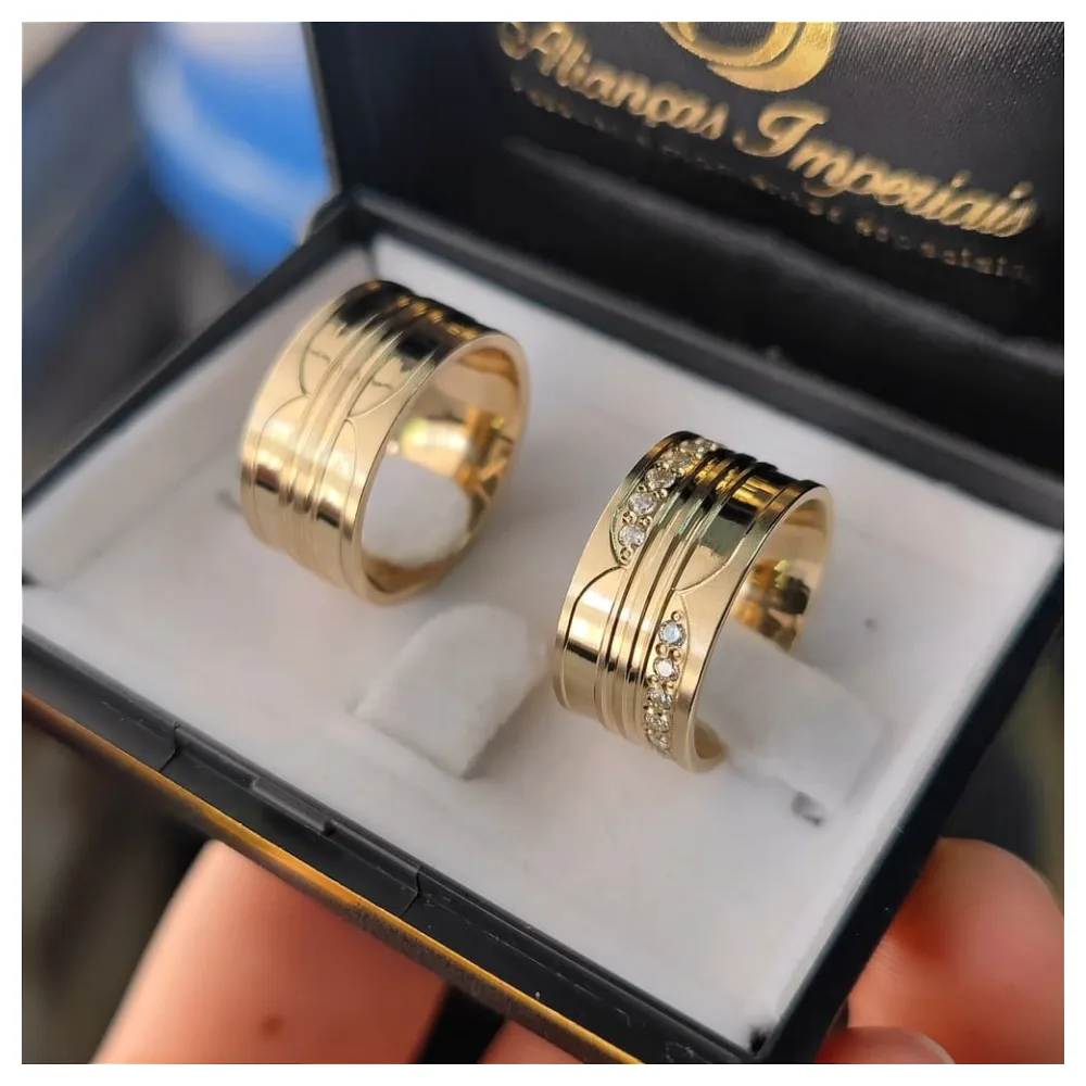 Par Alianças de Moedas Antigas 10mm Mod. Bulgari Zero
