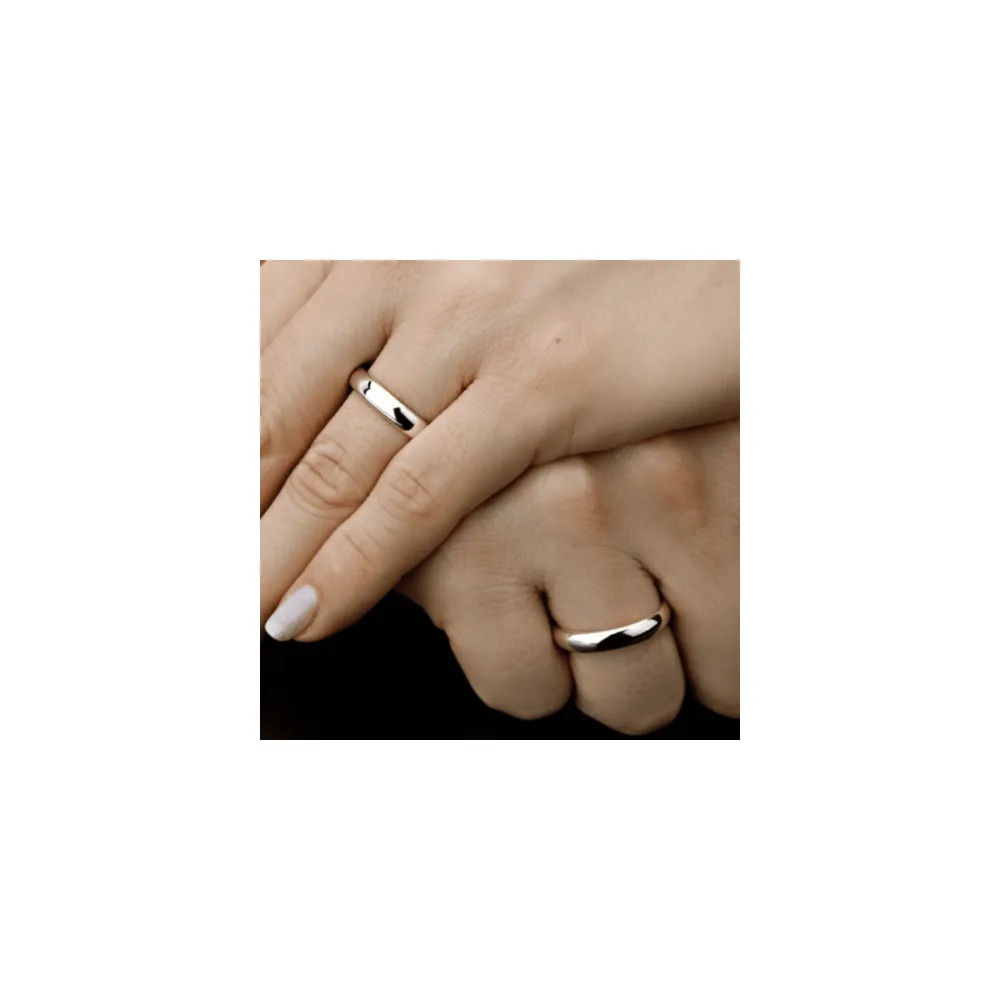 Par Alianças de Prata 4mm abauladas
