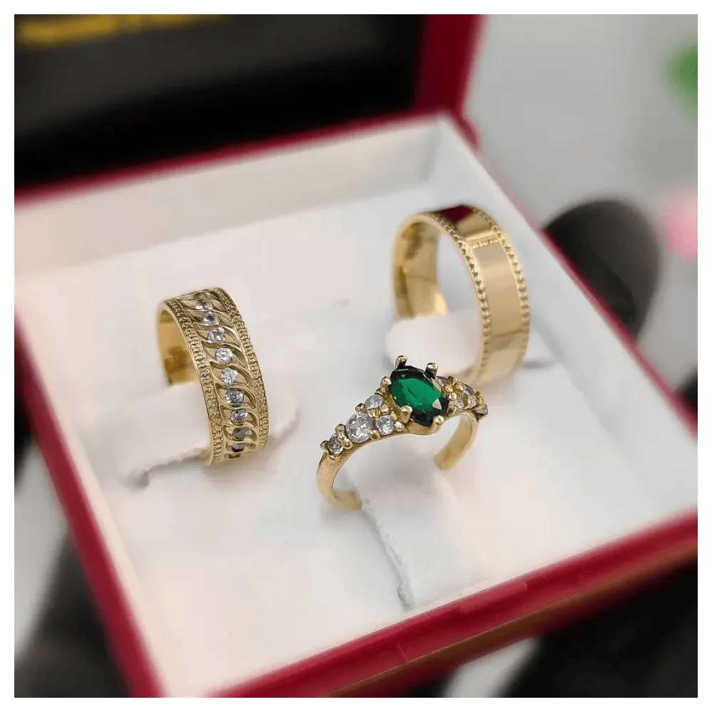 Par de Alianças Mod. Jade 6mm + Anel Melodia
