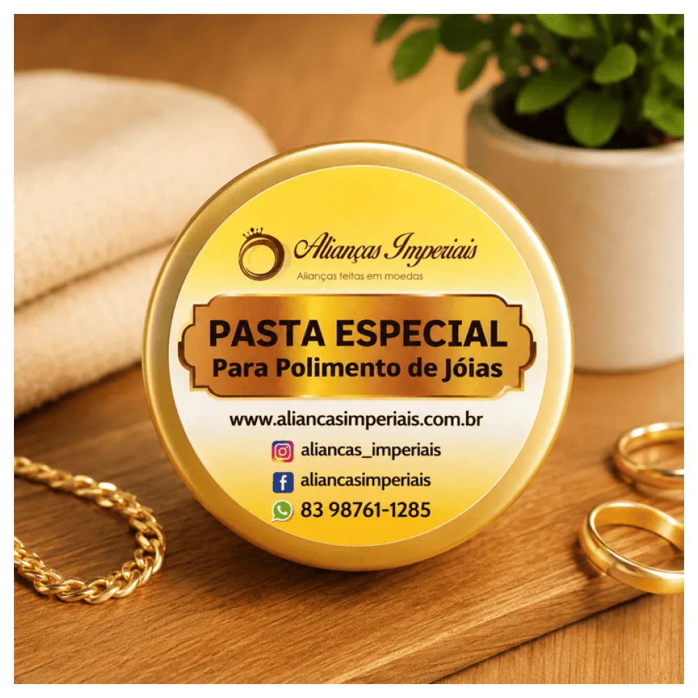 Pasta especial para polimento de aliancas e joias acompanha flanela