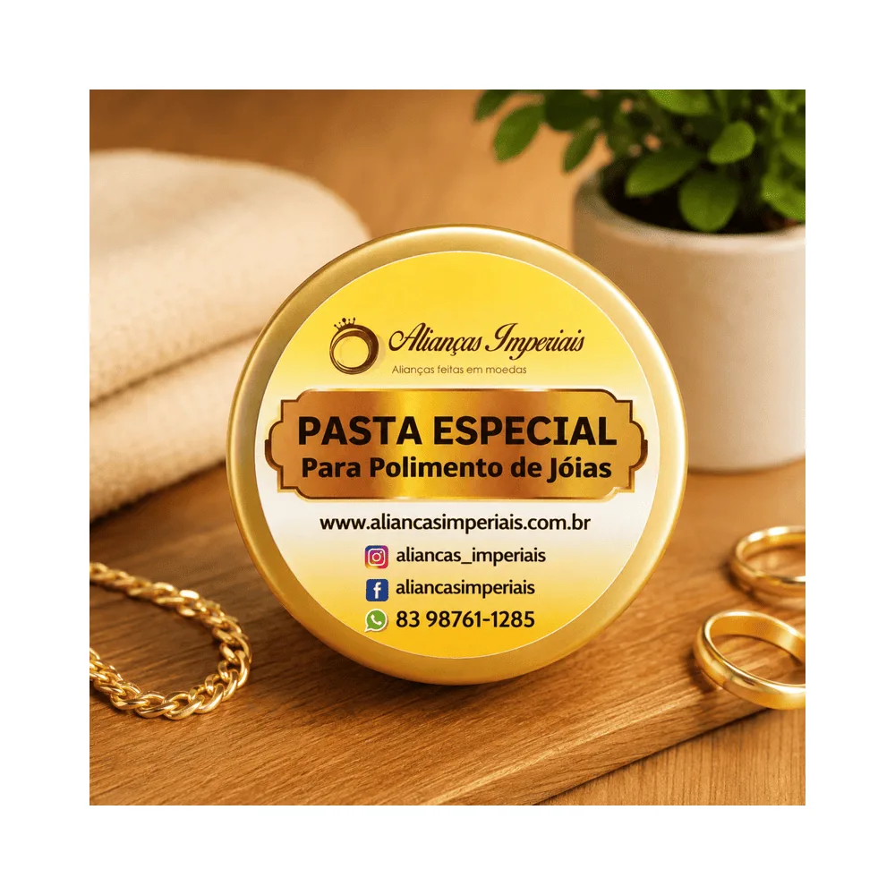 Pasta especial para polimento de aliancas e joias acompanha flanela