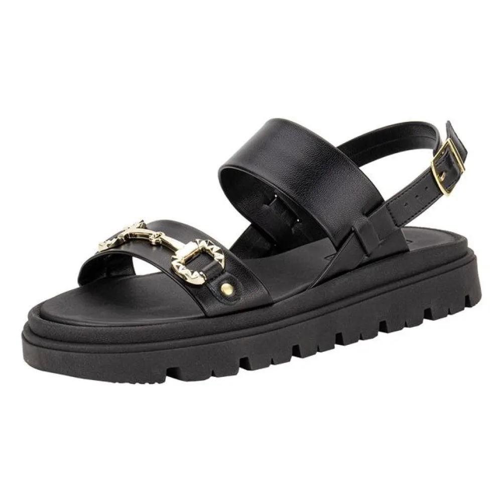 Sandália Feminina Flat Moleca 5504107 PRETO 36