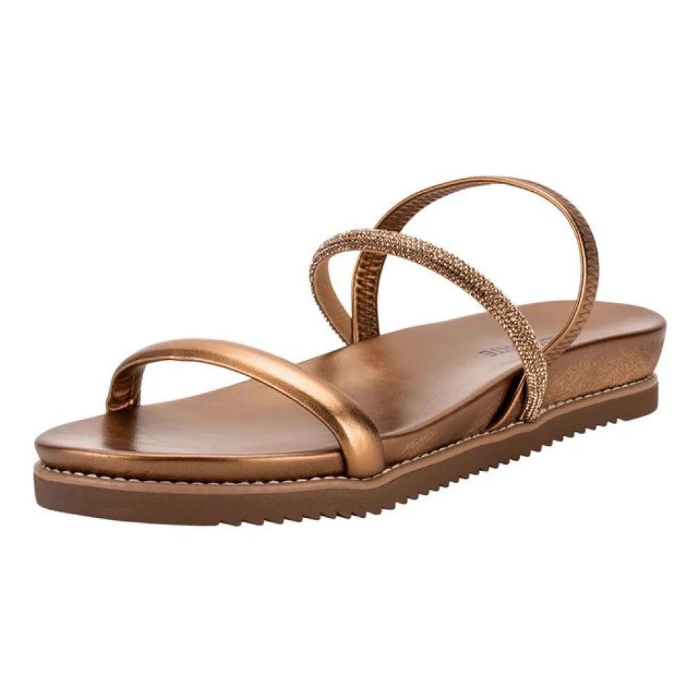Sandália Feminina Flat Via Marte 117006 BRONZE 34