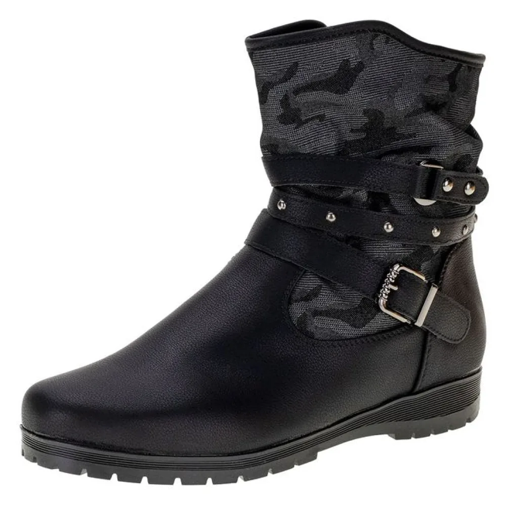 Bota Feminina Cano Baixo Mooncity - 71123 PRETO 34