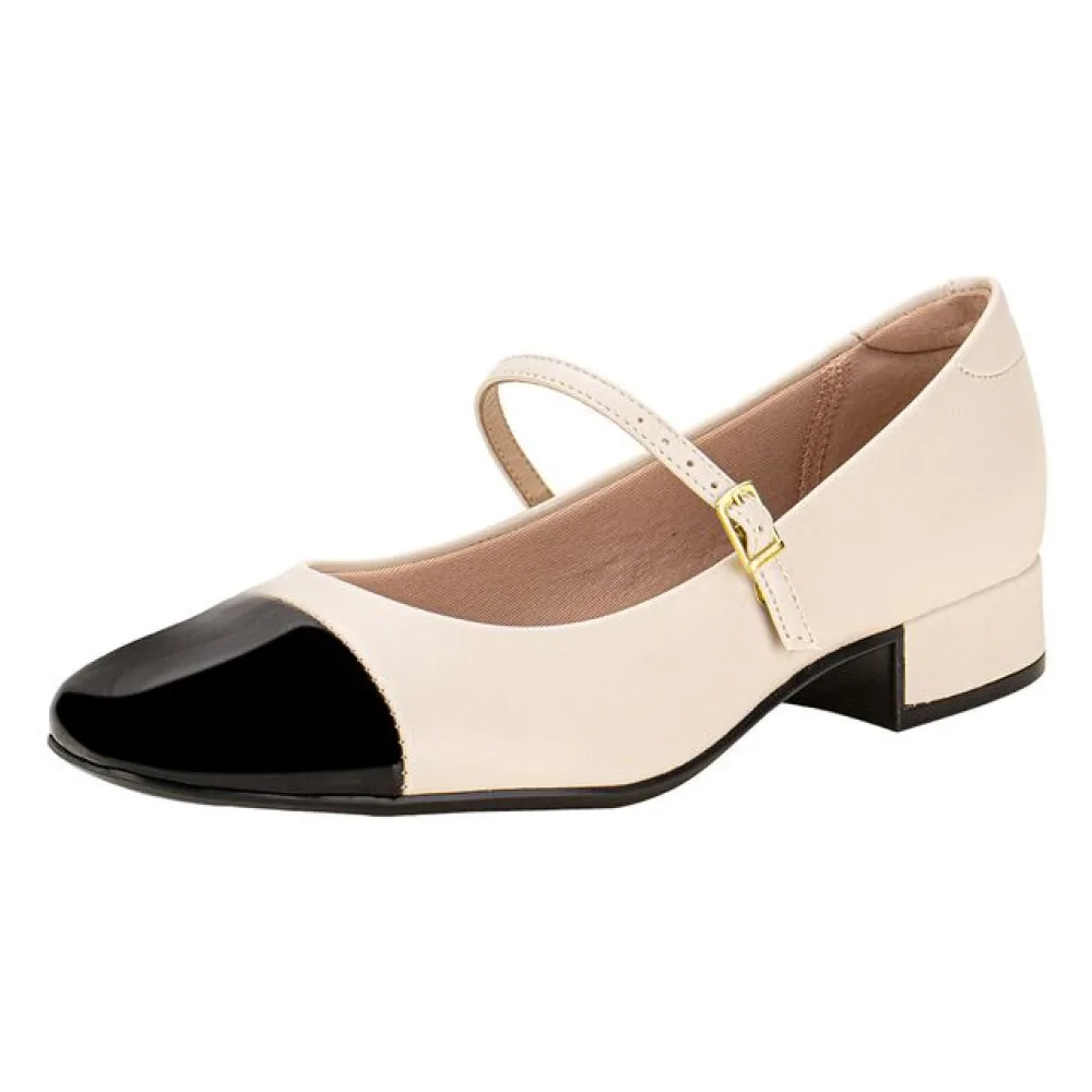 Sapato Feminino Salto Grosso Moleca - 5795103 MARFIM 34