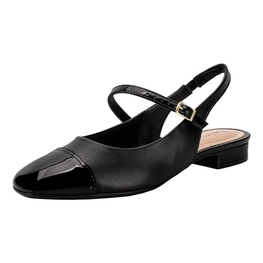 Sapato Feminino Salto Grosso Beira Rio 4318105 VERNIZ/PRETO 34