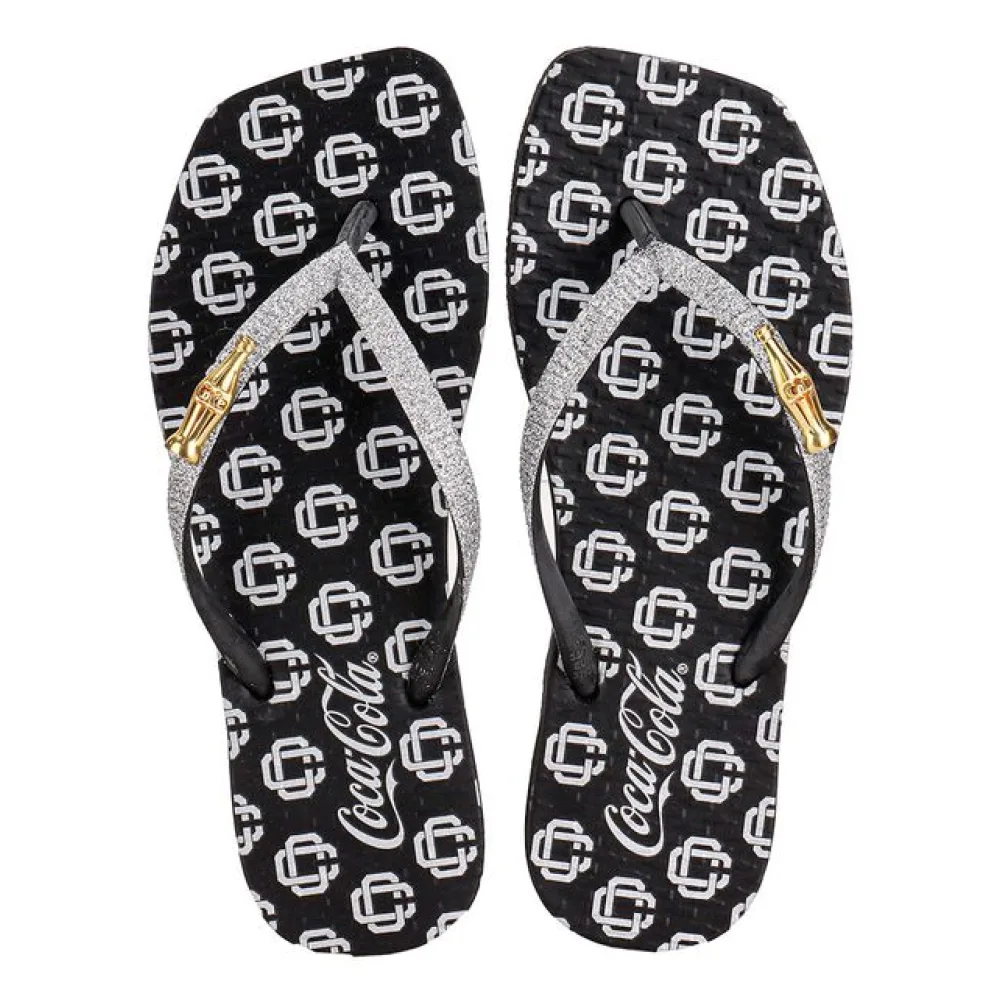 Chinelo Feminino Carlo Square Coca-Cola CC4326 PRETO 01 33/34