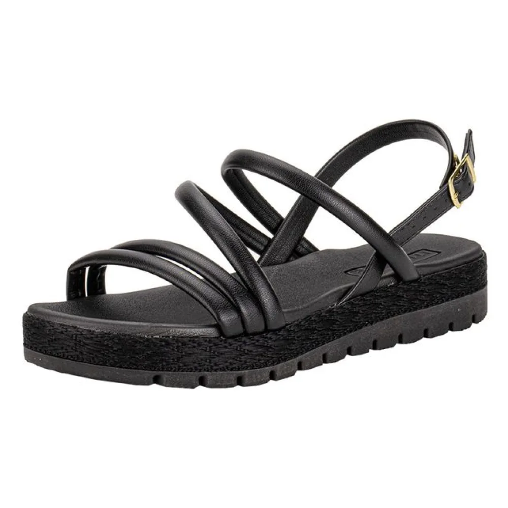 Sandália Feminina Flat Moleca 5539101 PRETO 36