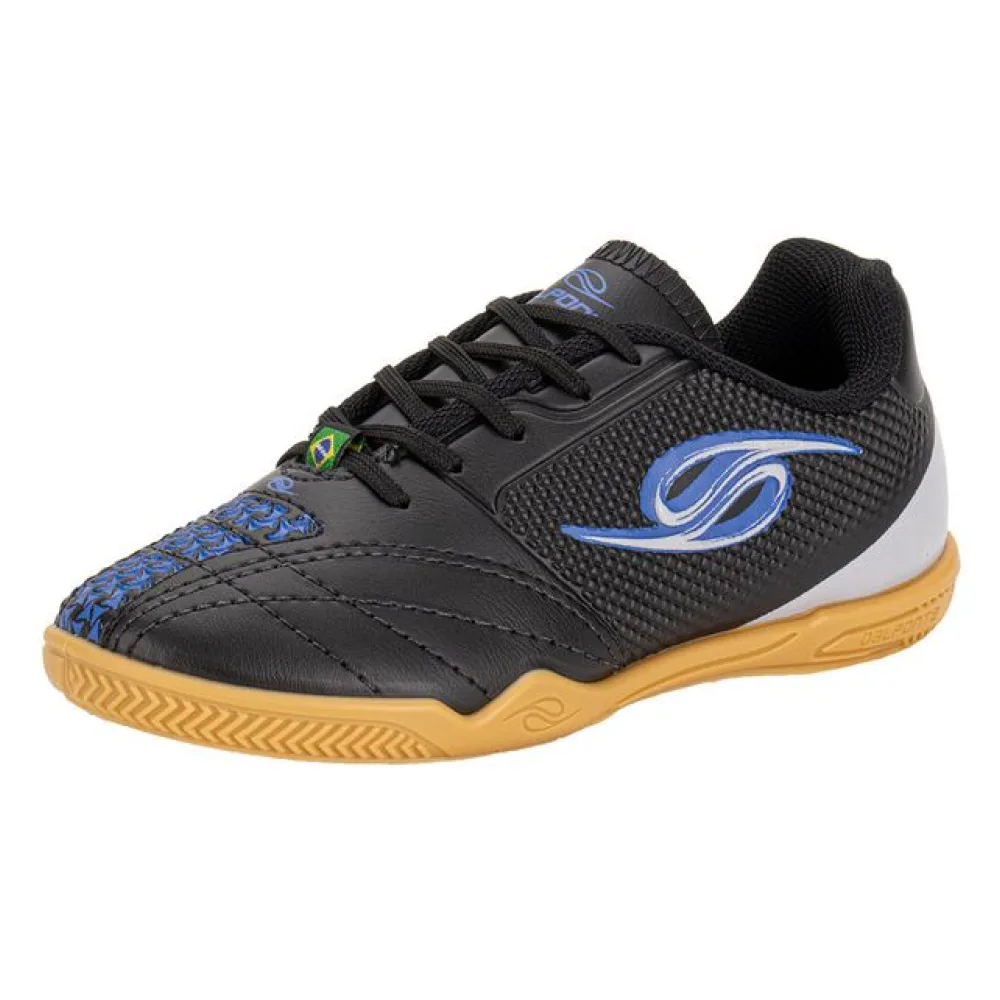 Chuteira Infantil Futsal Iron Dalponte 1069 PRETO/AZUL 28