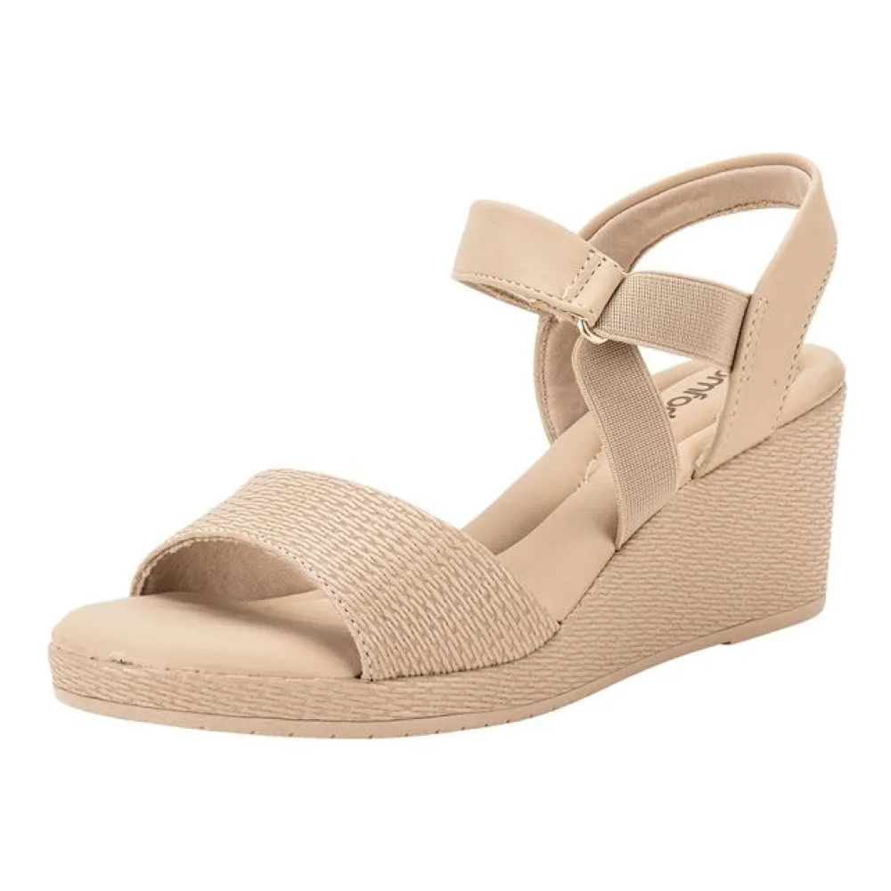 Sandália Feminina Anabela ComfortFlex 2473402 BEGE 34