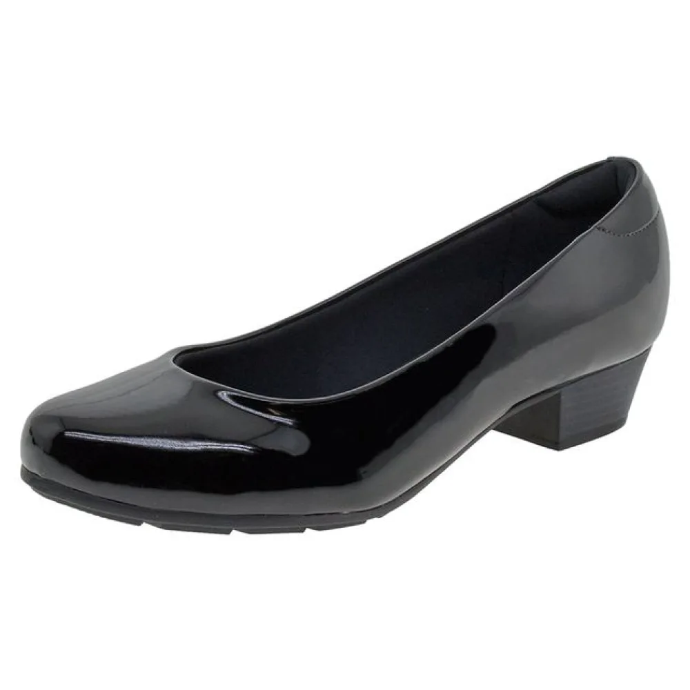 Sapato Feminino Salto Baixo Modare - 7032400 VERNIZ/PRETO 35