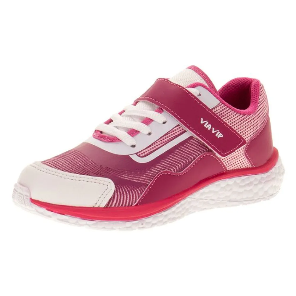 Tênis Infantil Via Vip - VV9512 BRANCO/ROSA 31