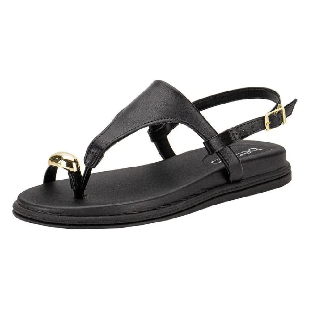 Sandália Feminina Flat Beira Rio 8513313 PRETO 34