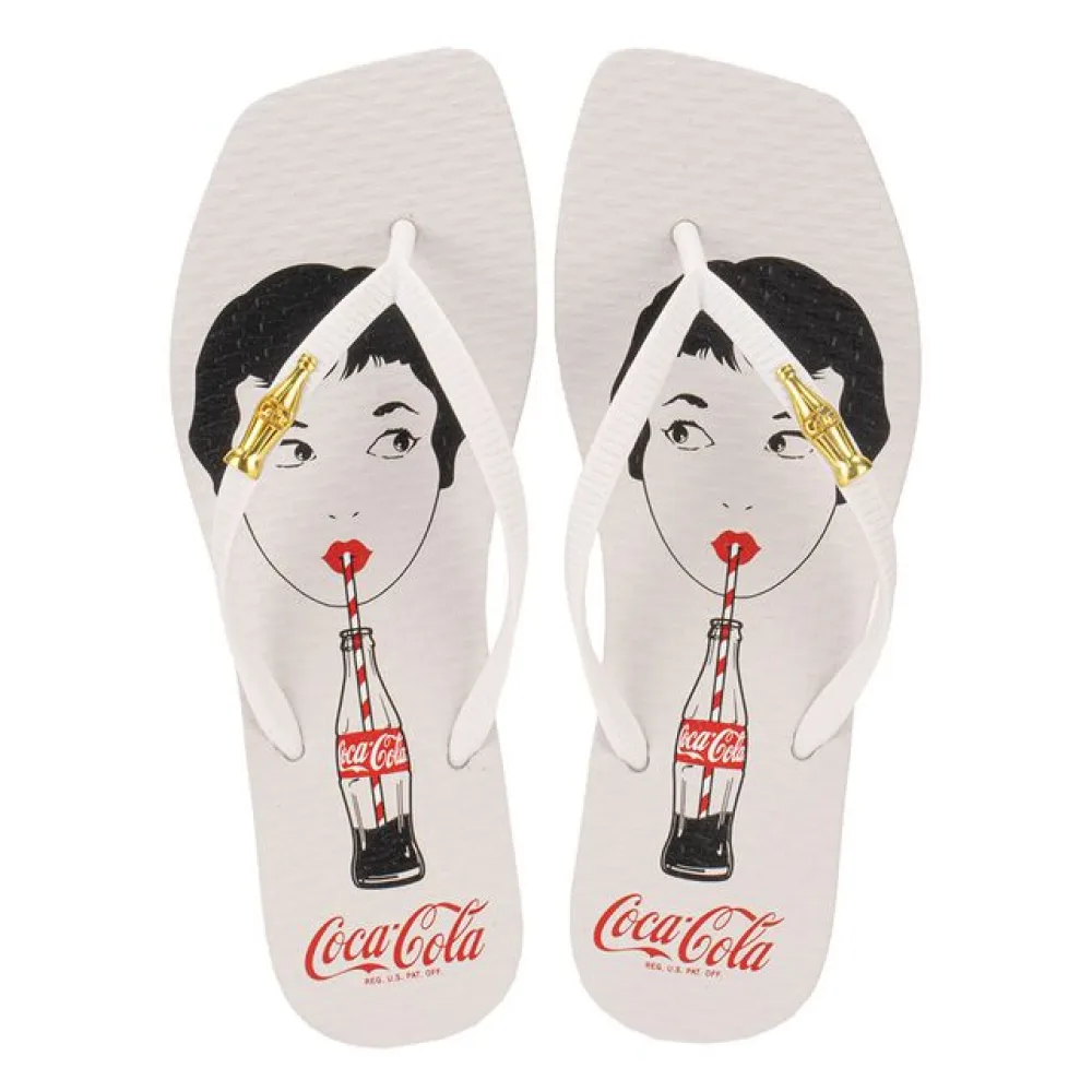 Chinelo Feminino Carlo Square Coca-Cola CC4326 BRANCO 37/38
