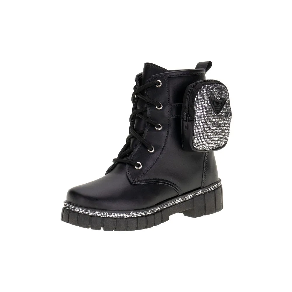 Bota Infantil Feminina Coturno Bag Nilqi 15106 PRETO 28