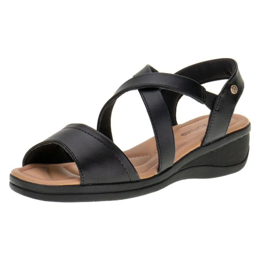 Sandália Feminina Anabela ComfortFlex - 2388404 PRETO 01 35