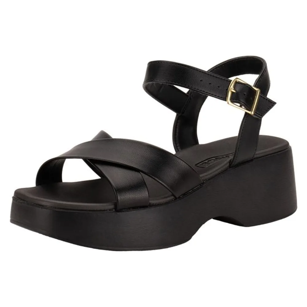 Sandália Feminina Salto Grosso Moleca 5503112 PRETO 39
